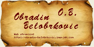 Obradin Belobrković vizit kartica